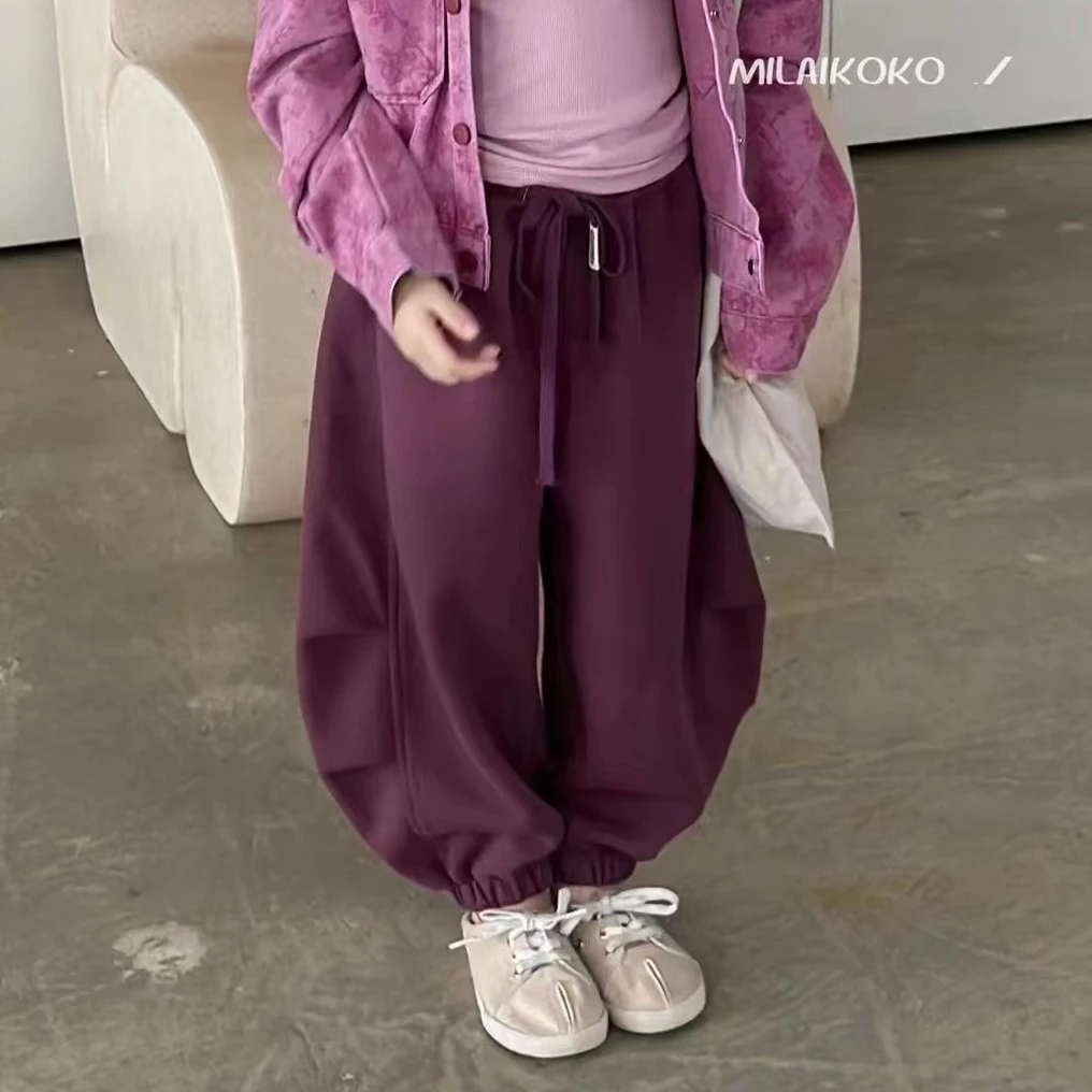 【豪宝贝】2024FW新品纯色弯刀休闲卫裤8530