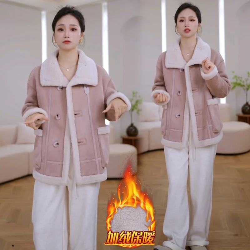 时尚设计感双面穿短外套女2025年冬季新款小个子宽松显瘦减龄上衣