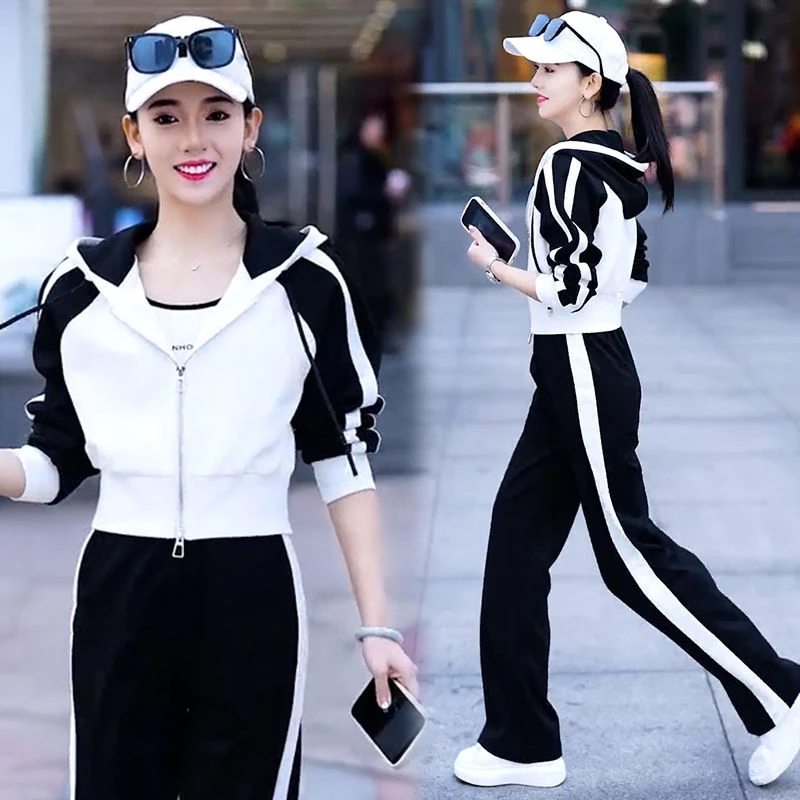 小个子休闲套装女2025年春秋新款时尚洋气开衫外套阔腿裤两件套