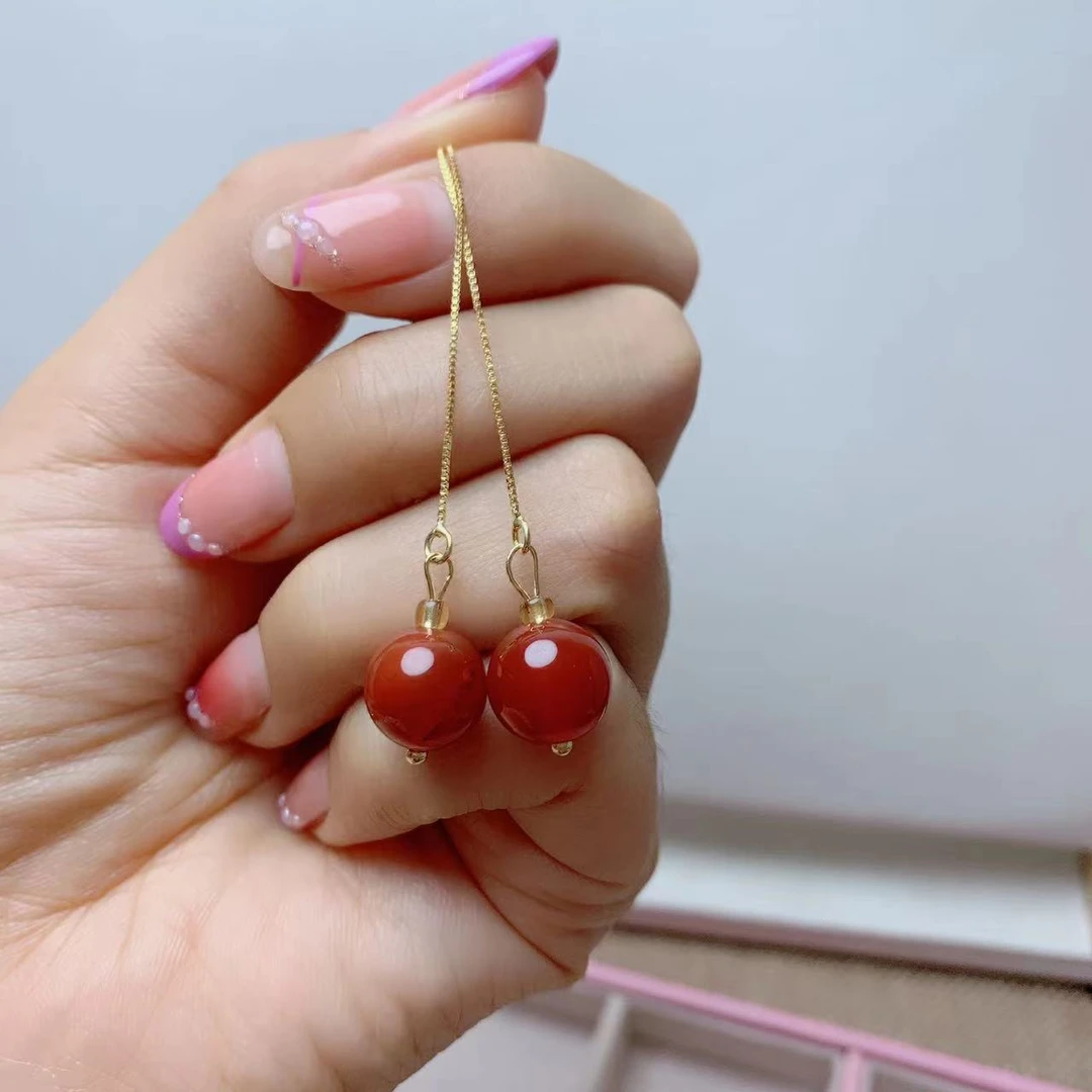 精品红玛瑙耳线556