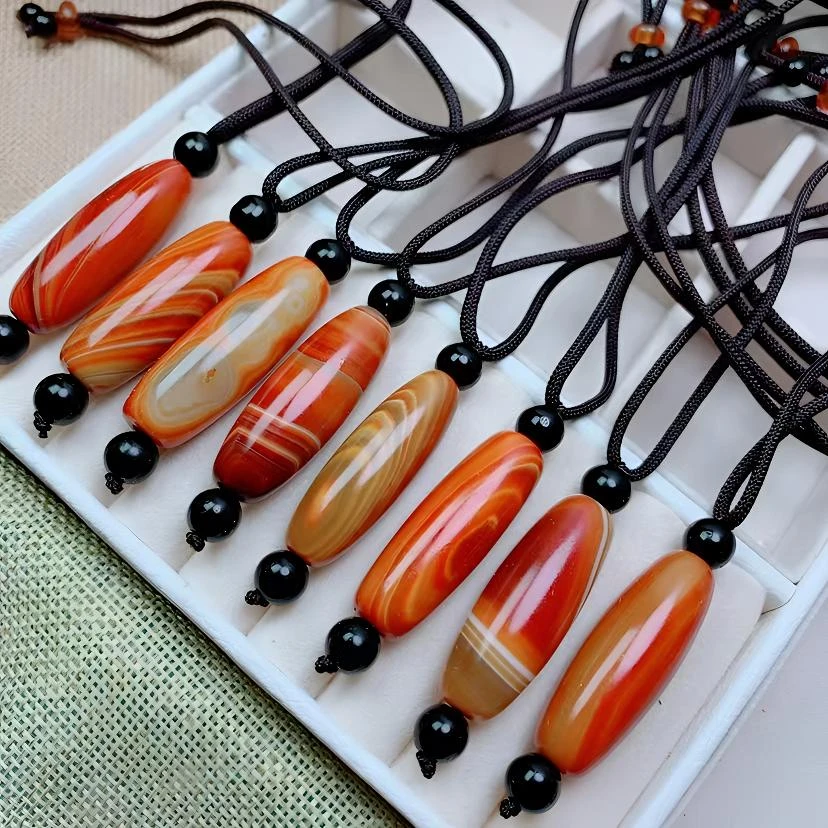 天然战国红玛瑙毛衣链吊坠13✖️39mm 401