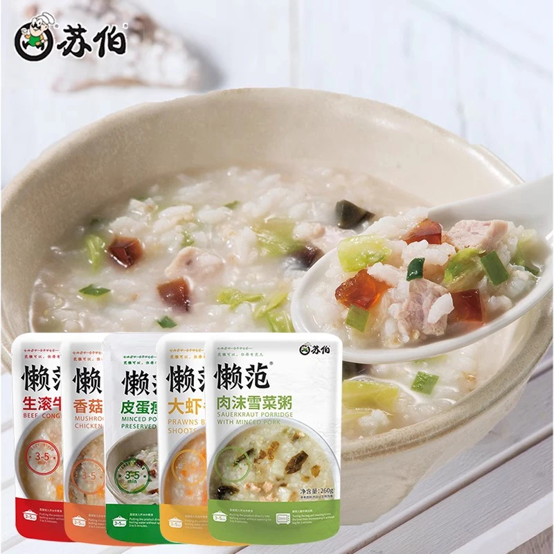 苏伯粥袋装速食皮蛋瘦肉粥香菇鸡肉牛肉加热即食粥早餐夜宵方便粥