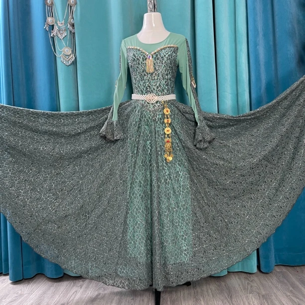 新款舞台大摆长裙连衣裙时尚宴会气好看漂亮好舞蹈干优雅气质大气