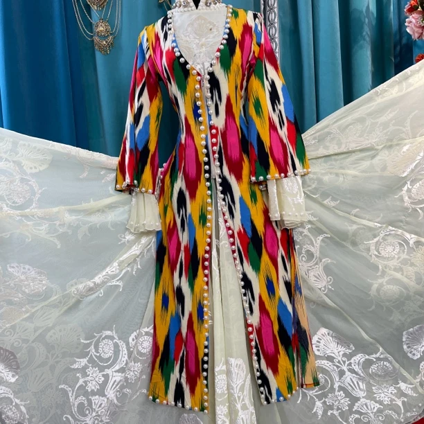 彩色艾特来丝立领高端舞台马夹女士时尚百搭显瘦长款春夏