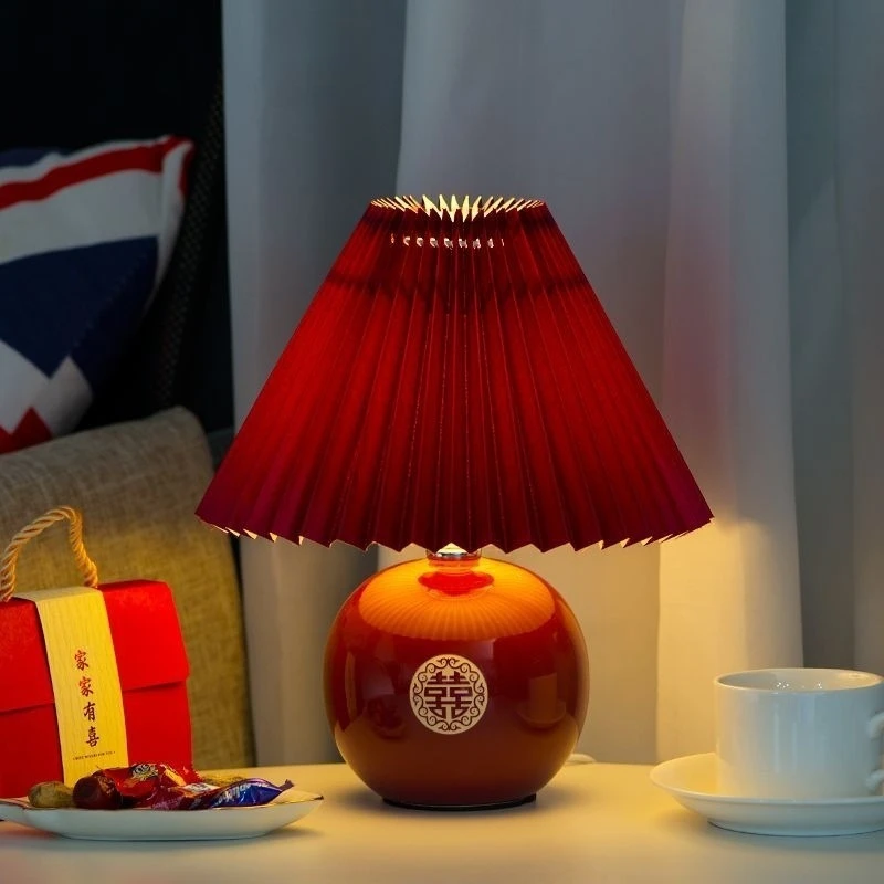 长明灯结婚台灯婚灯长命灯用一对陪嫁喜灯床头灯红色婚房卧室台灯