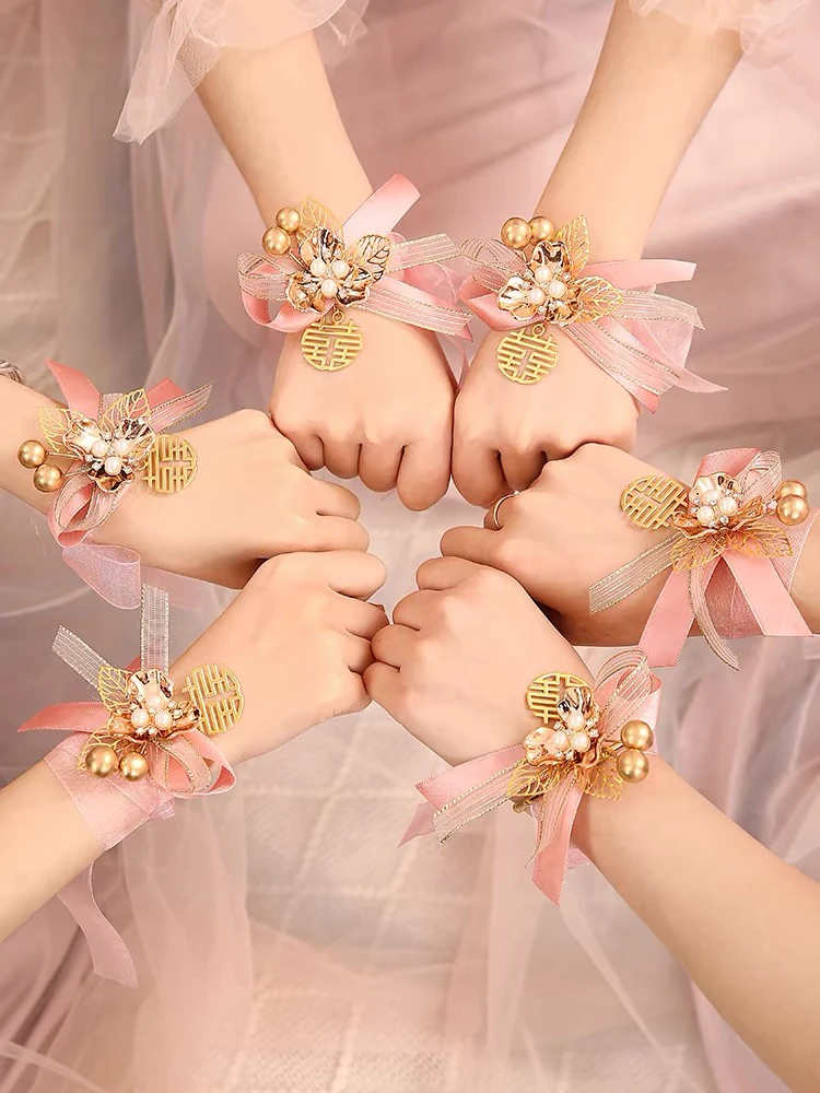 白色伴娘手腕花新娘姐妹团婚礼森系超仙手环花手饰高级感结婚用品