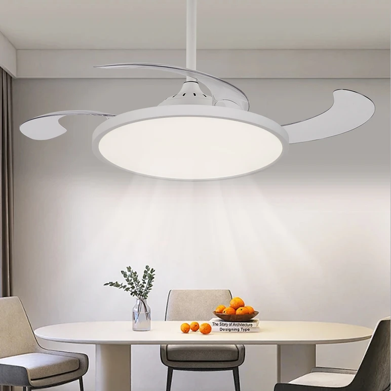极简风隐形风扇灯新款吊扇灯客厅餐厅