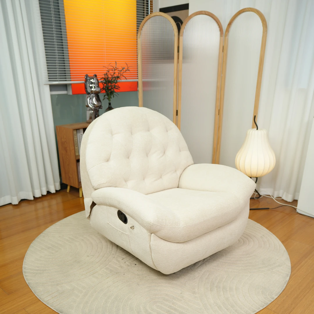 雪尼尔绒蛋壳沙发太空沙发舱电动太空舱单人懒人家用阳台布艺沙发