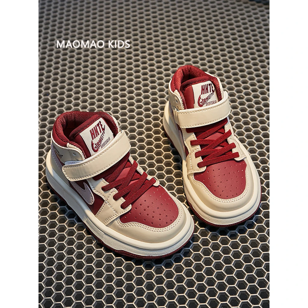 巴拉巴拉aj棉鞋女童鞋2025过年红儿童男童AJ运动鞋秋冬鞋子加绒鞋