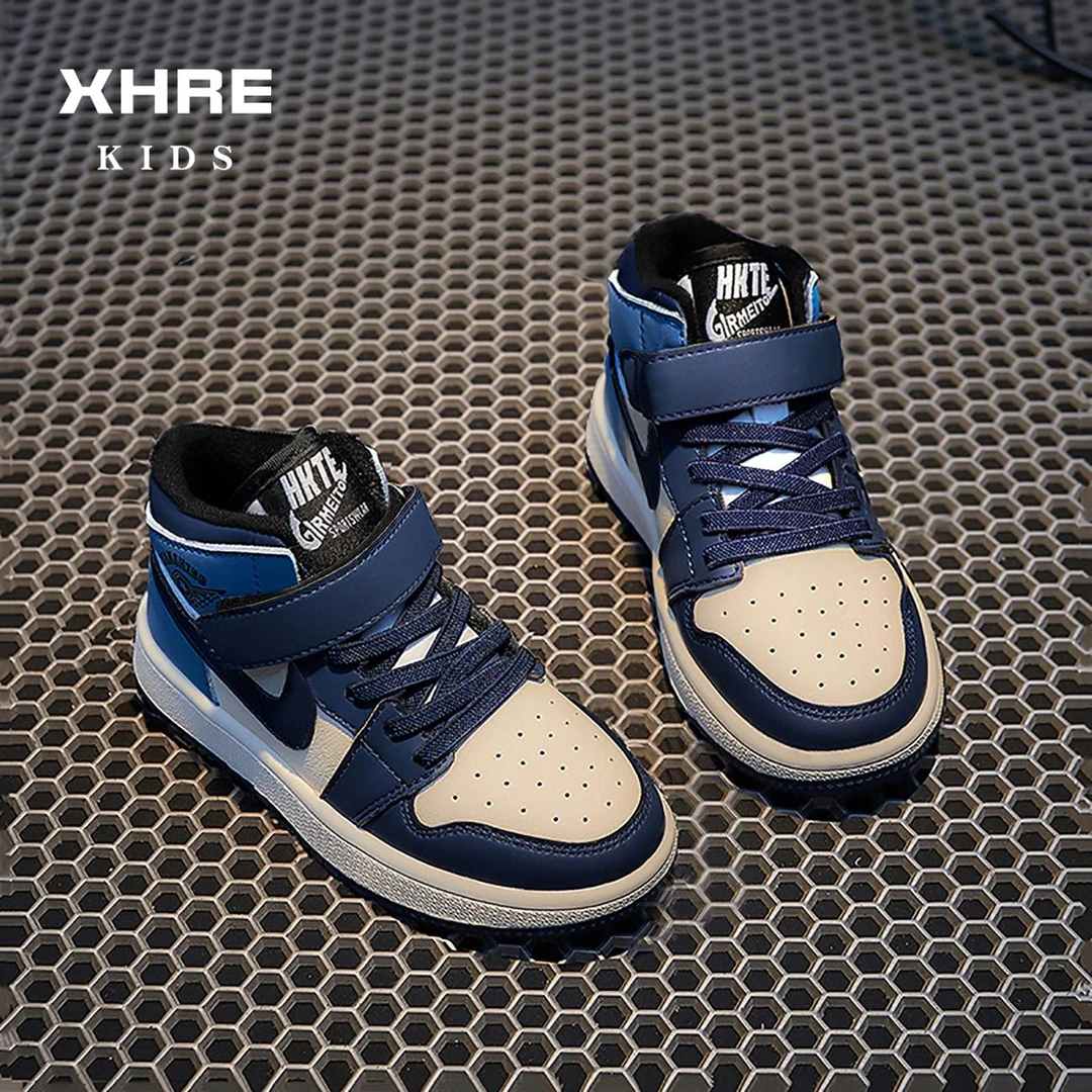 巴拉AJ男童鞋2025新款春秋女童运动鞋高帮单鞋儿童板鞋休闲