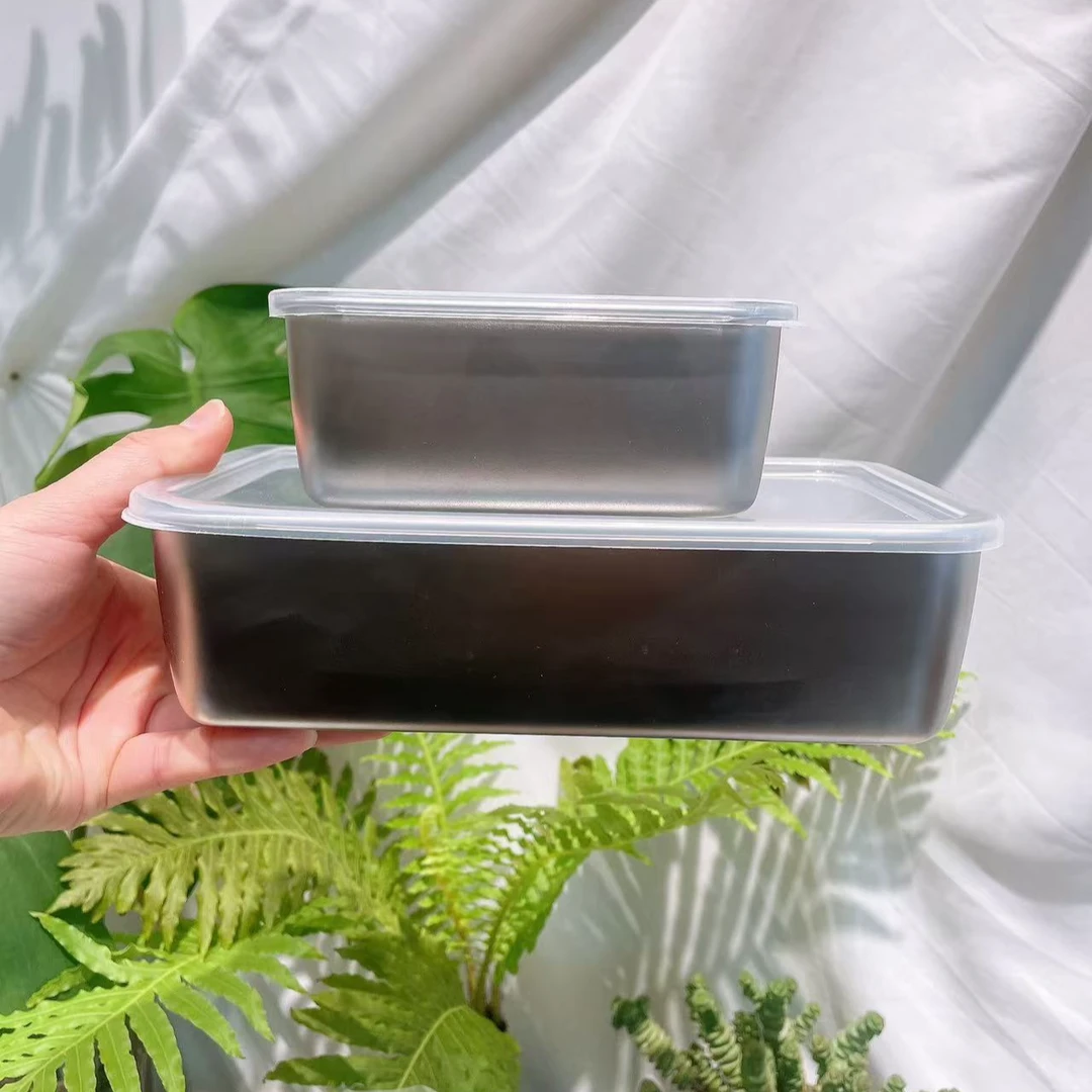 利利家厨房不锈钢带盖收纳盒长方形小工具ss