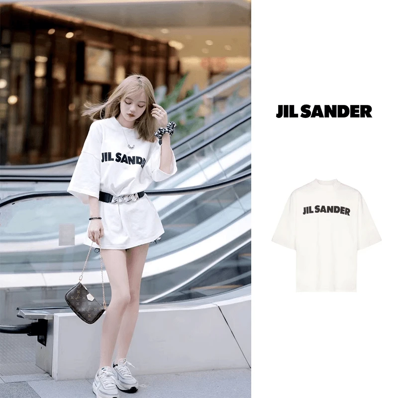 JIL SANDER 字母logo印花白色百搭休闲短袖 男女同款XJL