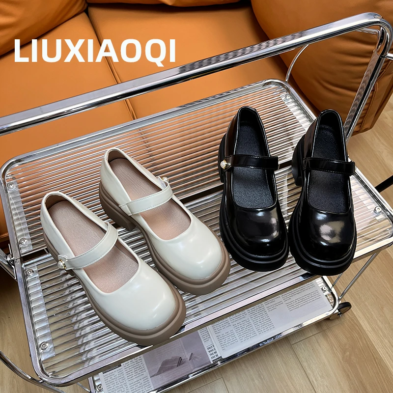 纯色增高8.5公分玛丽珍女鞋时尚百搭小个子圆头浅口小皮鞋单鞋