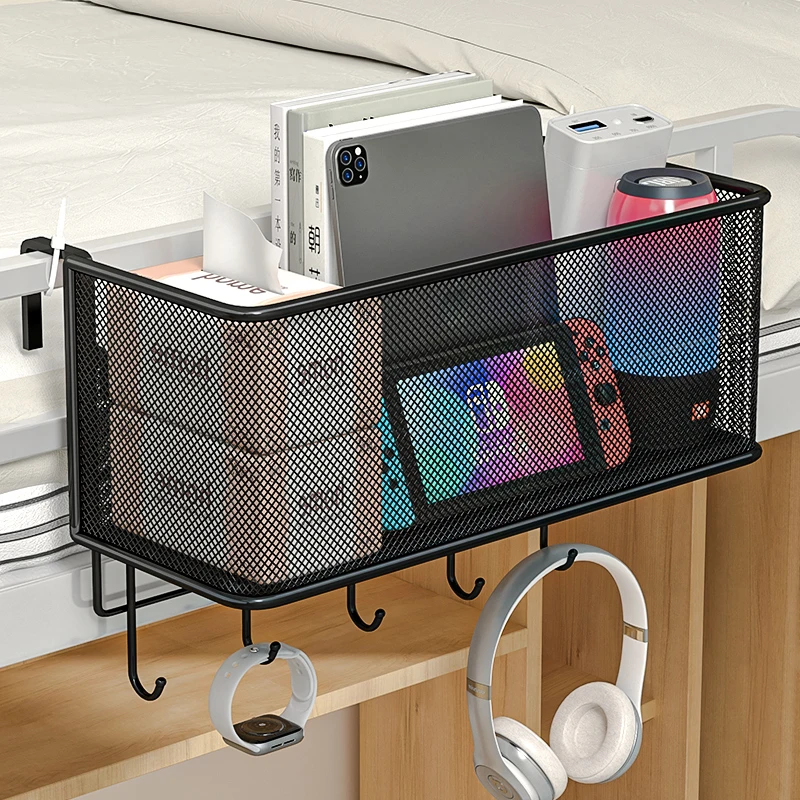 寝室床头置物架床边挂篮宿舍好物上铺挂式收纳架床上挂钩零食架子