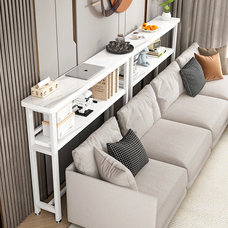 沙发后置物架床尾长条柜靠墙床边窄夹缝柜玄关门后超薄收纳柜轻奢