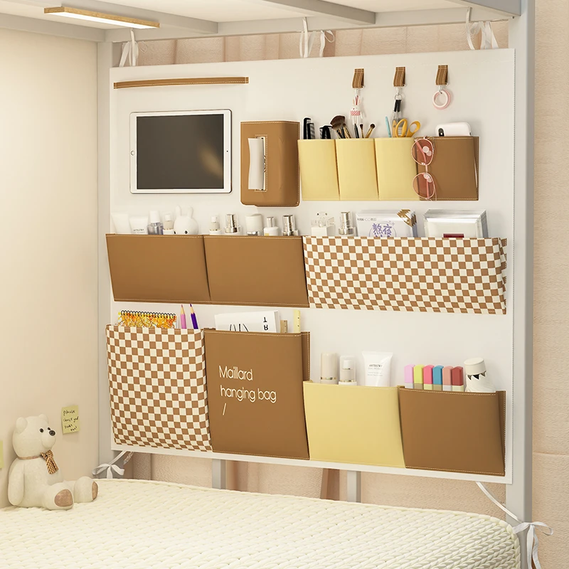 宿舍床上收纳挂袋衣柜悬挂式收纳袋墙上门后收纳盒内衣上铺置物袋