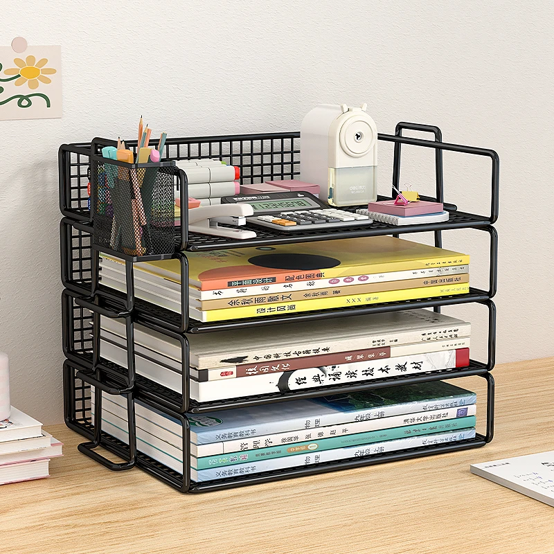 学习书桌收纳置物架桌面书本收纳多层书架桌上儿童办公桌文件夹子