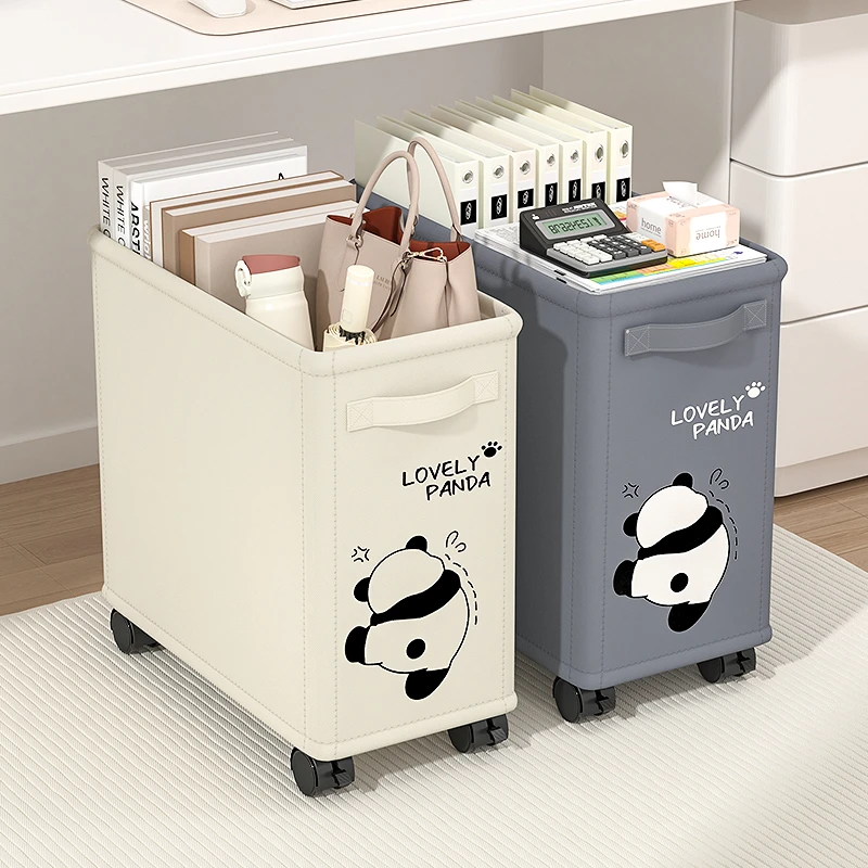 工位置物架办公室桌下收纳筐放包小推车可移动零食柜学生储物神器