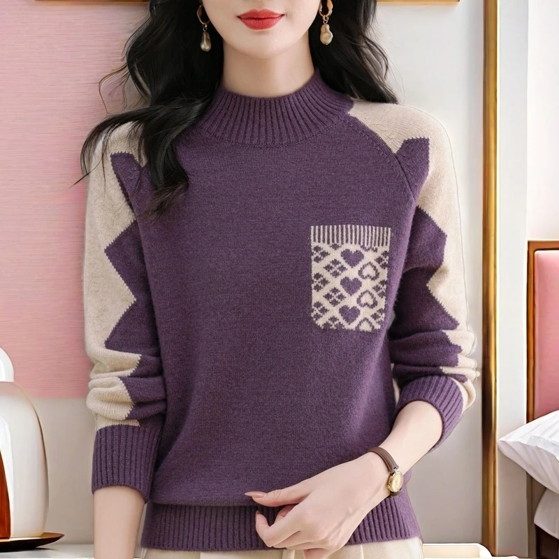 纯100羊绒衫针织毛衣女款爆款2025秋冬新款女士中年妈妈爆款上衣