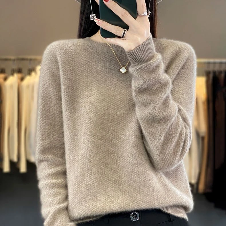 2025秋冬新款羊绒衫针织百搭宽松中年妈妈羊毛衫毛衣女