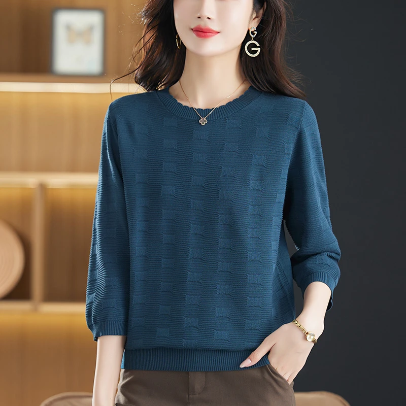 外贸原单意大利大牌女装清仓欧货冰丝T恤宽松百搭洋气上衣针织衫