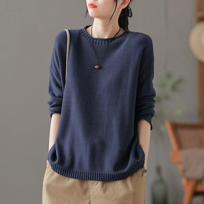 外贸原单意大利大牌女装欧货毛衣宽松上衣洋气套头百搭打底针织衫