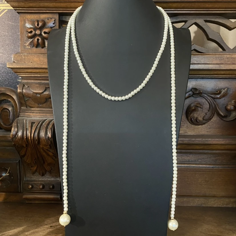 99新 玛雅中古 中古风苏托尔款珍珠球球项链/S4602