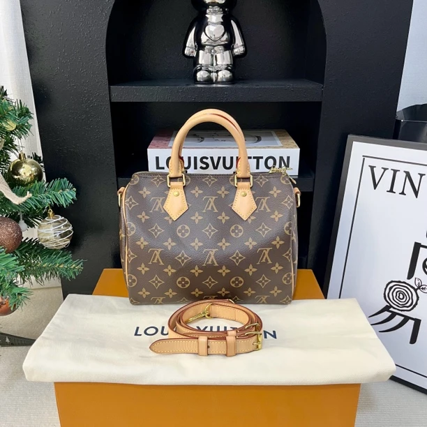 99新 LouisVuitton/路易威登 speedy枕头25 肩带款 正品全原 经典