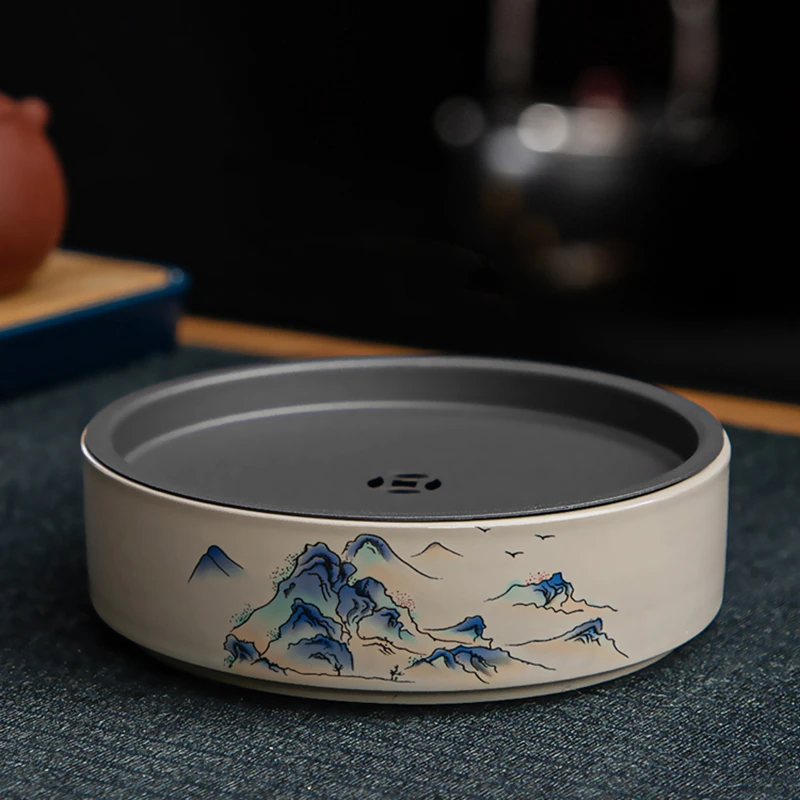 新款壶承陶瓷泡茶盘养壶盘蓄水建水盘干泡台功夫茶具配件茶托承