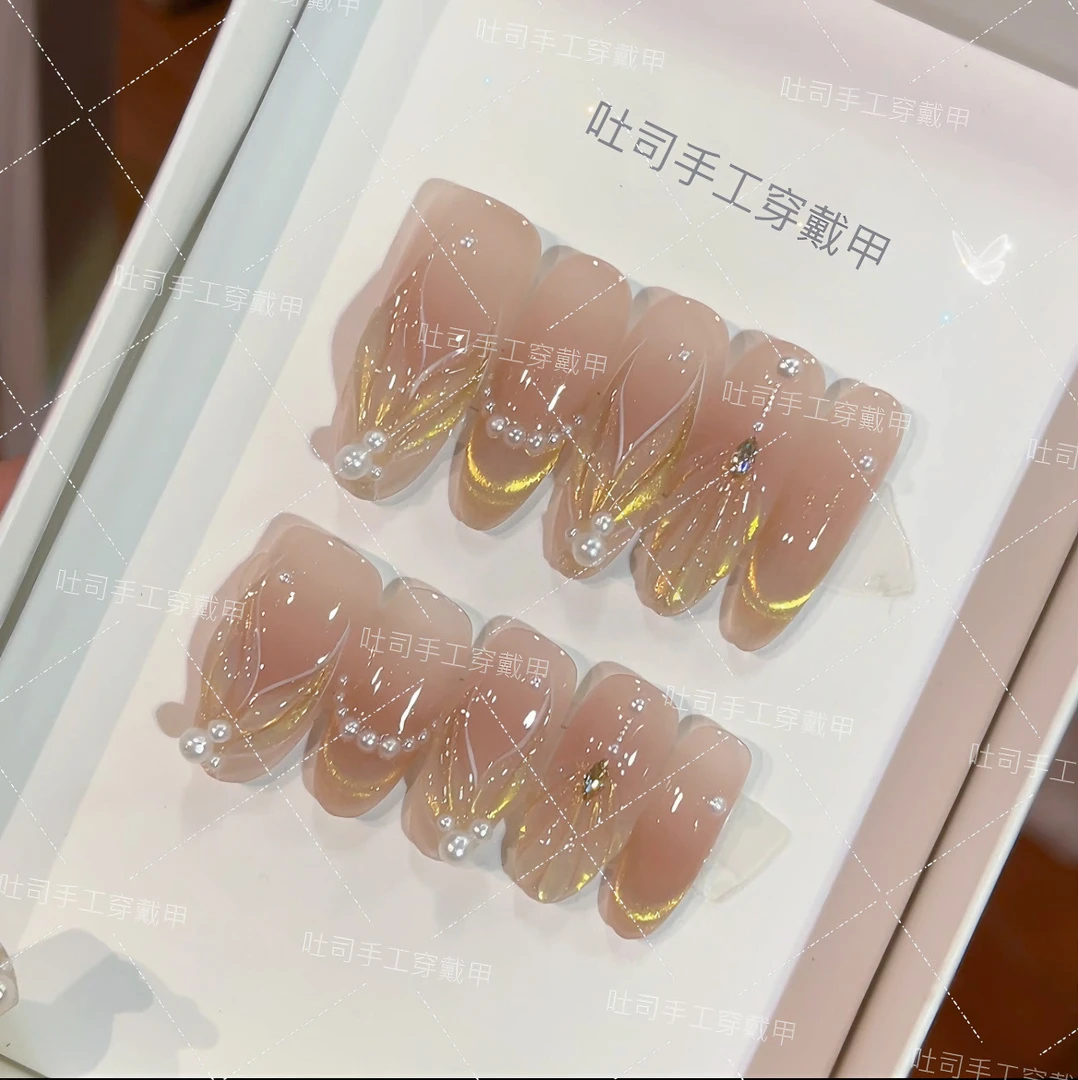 人鱼之恋 穿戴甲纯手工美甲贴片TS