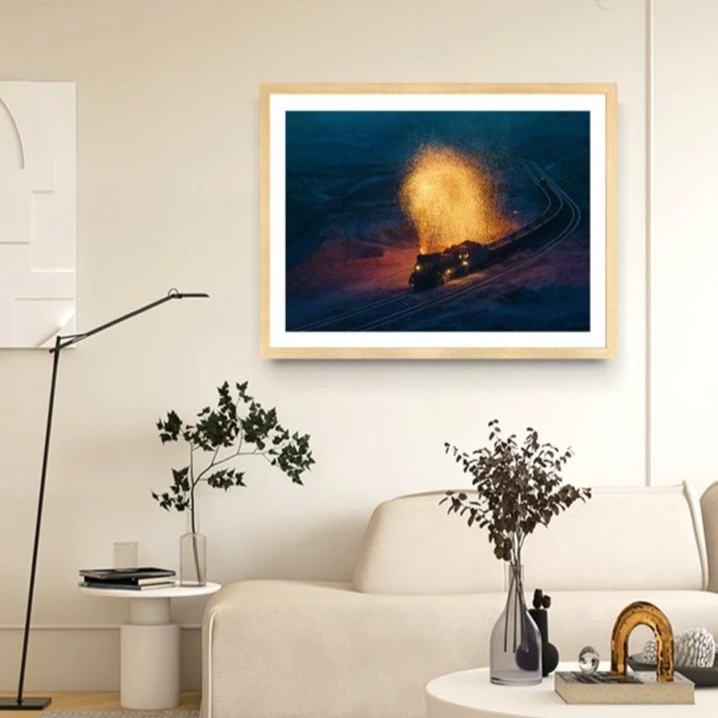 客厅过道走廊（光轨）玄关装饰画沙发背景墙挂画原木