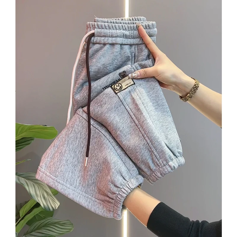 运动卫裤高腰宽松遮肉哈伦裤韩版春款束脚显瘦百搭时尚洋气休闲裤