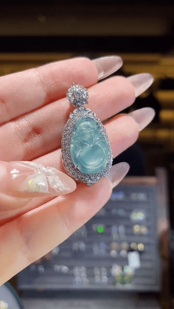 【闪购商品】翡翠颈饰银S925镶嵌财爷爷/多样性发货/一件