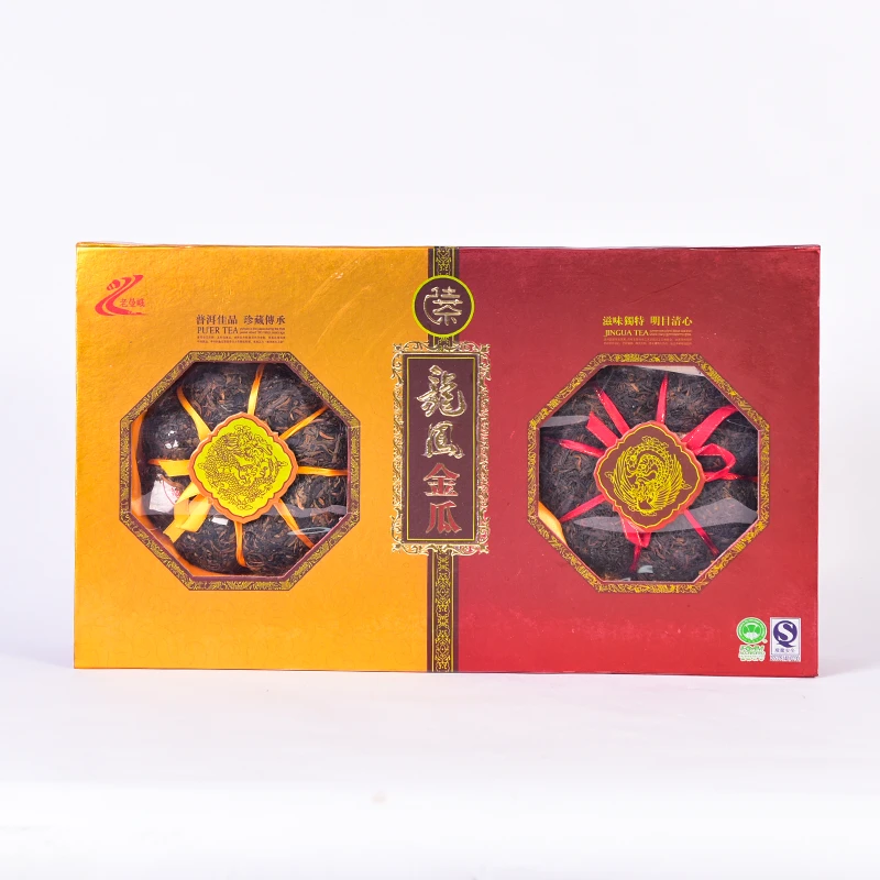 2008年 老曼峨龙凤金瓜 普洱生熟套装  2000克/套