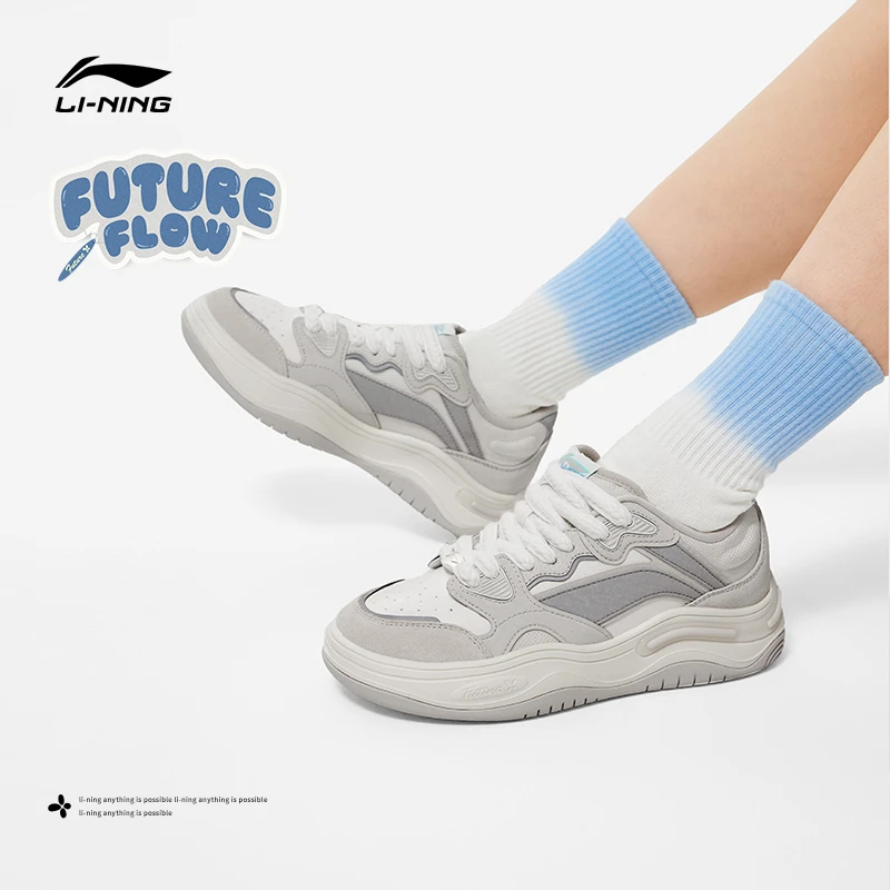 【减震厚底】李宁板鞋女鞋FUTURE FLOW新款轻质休闲鞋运动鞋AGCU016