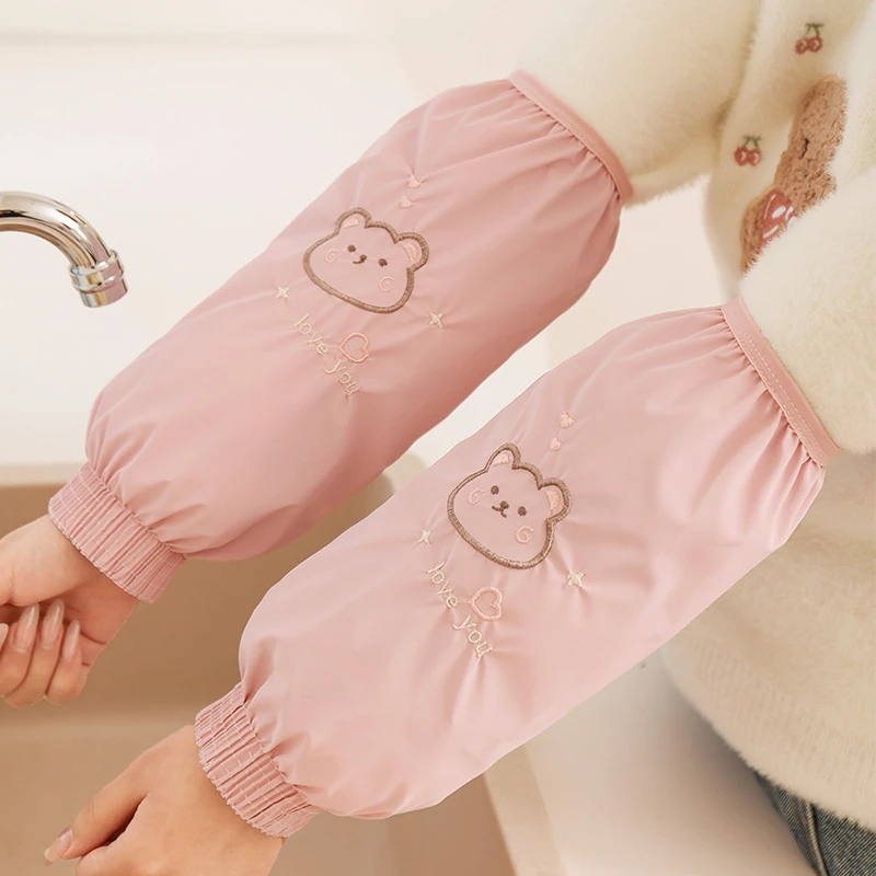 袖套女防水防油护袖秋冬季厨房加长款防污套袖可爱成人家用手袖筒