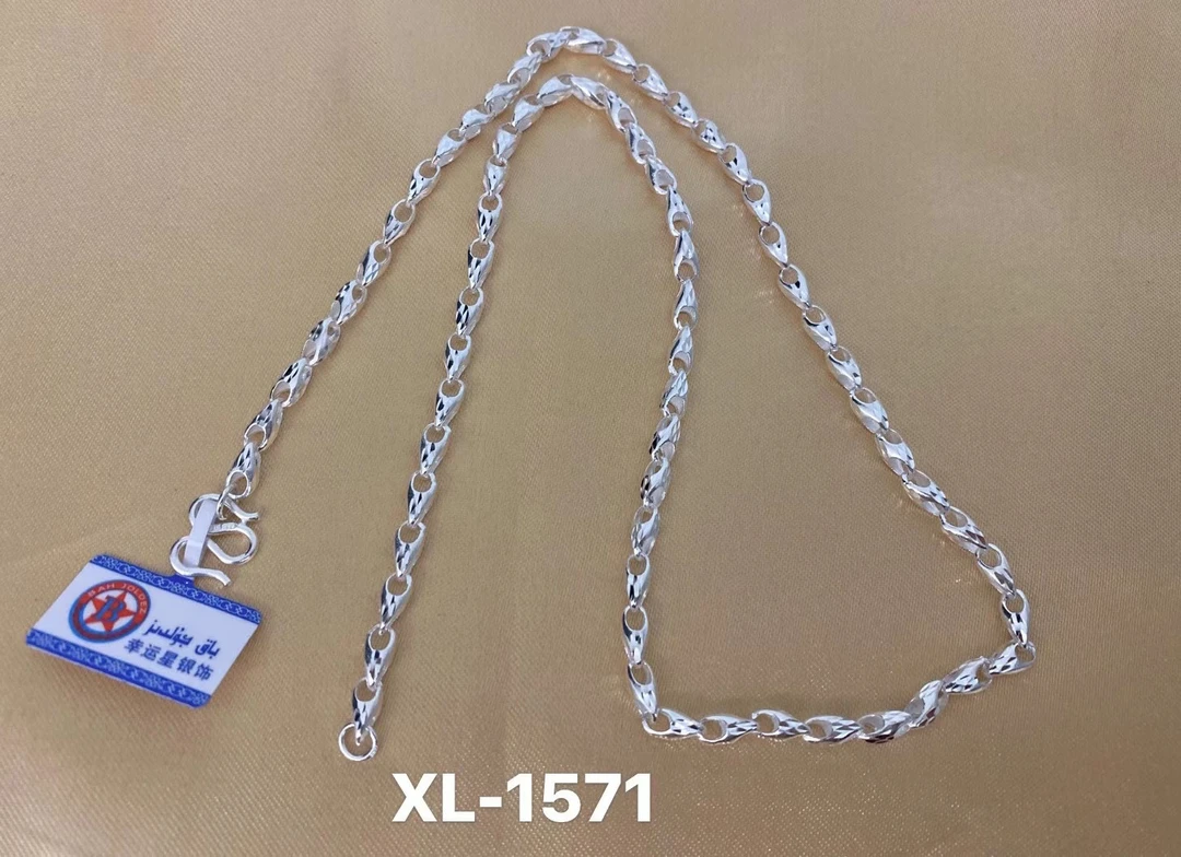 链子足银 幸运星纯银时尚项链百搭素链