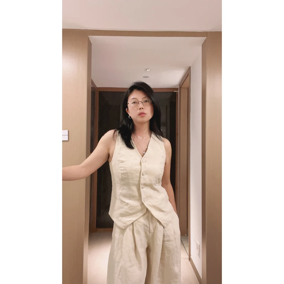 舒适休闲背心马甲时尚无袖上衣套装气质款