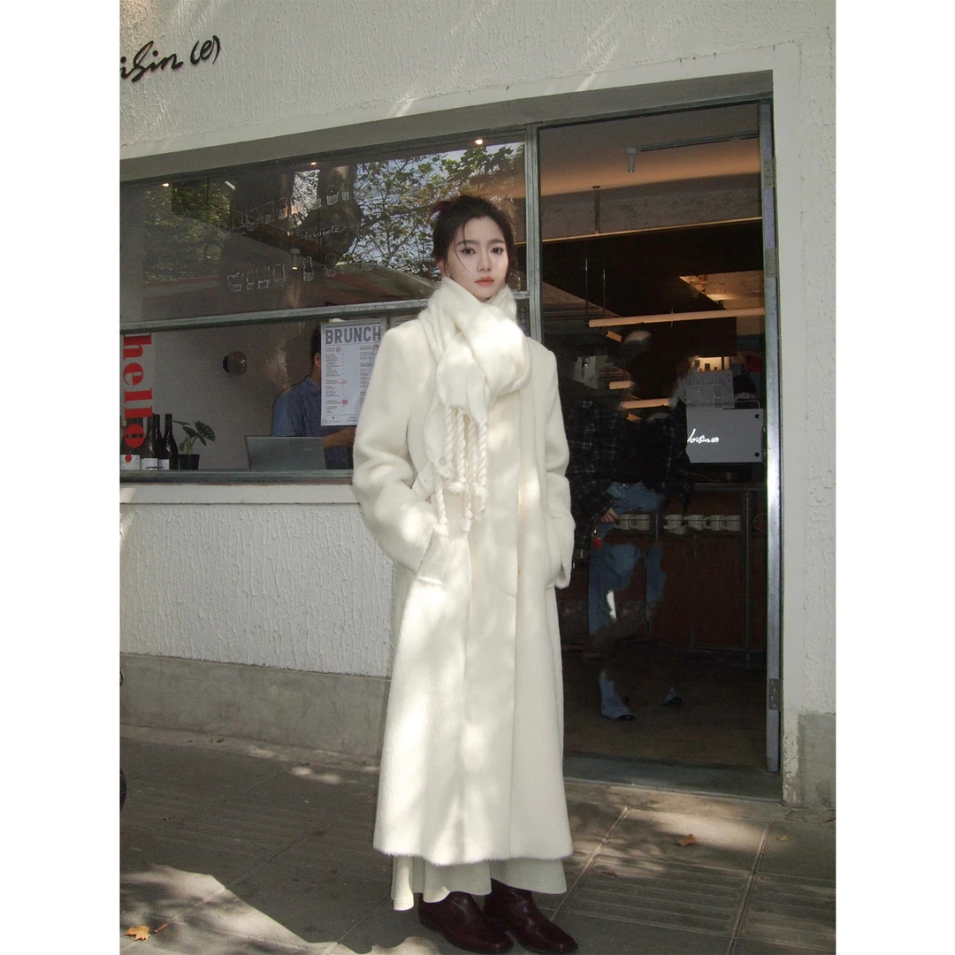 常存CUN BLVD 高品质苏力羊驼毛毛感高级感毛呢大衣