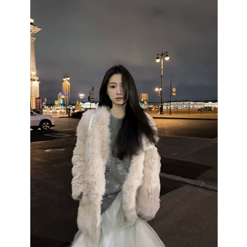 常存CUN BLVD 粉色托斯卡纳皮毛一体外套