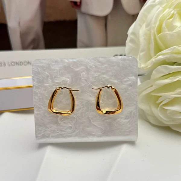 [抖音质检 现货]5D黄金网红明星同款扭纹莫比乌斯耳环耳扣足金999