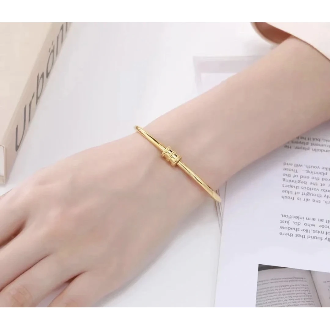 [抖音质检 现货]黄金手镯小蛮腰贵妃镯开口亮面古法足金999年轻人