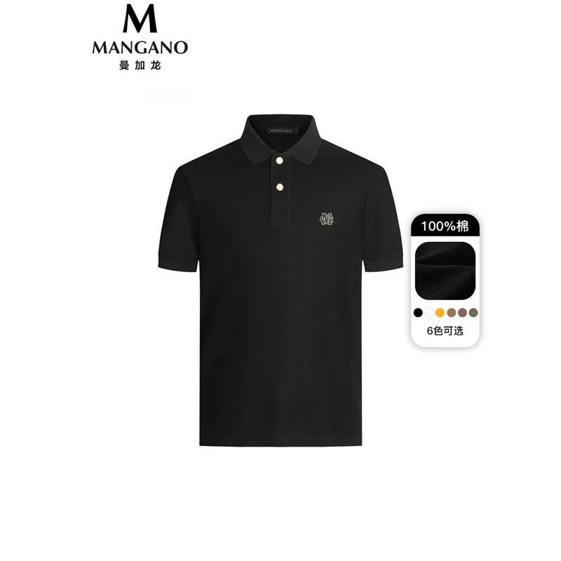 Mangano曼加龙简约经典夏季新款商务休闲修身时尚短袖POLO衫男款