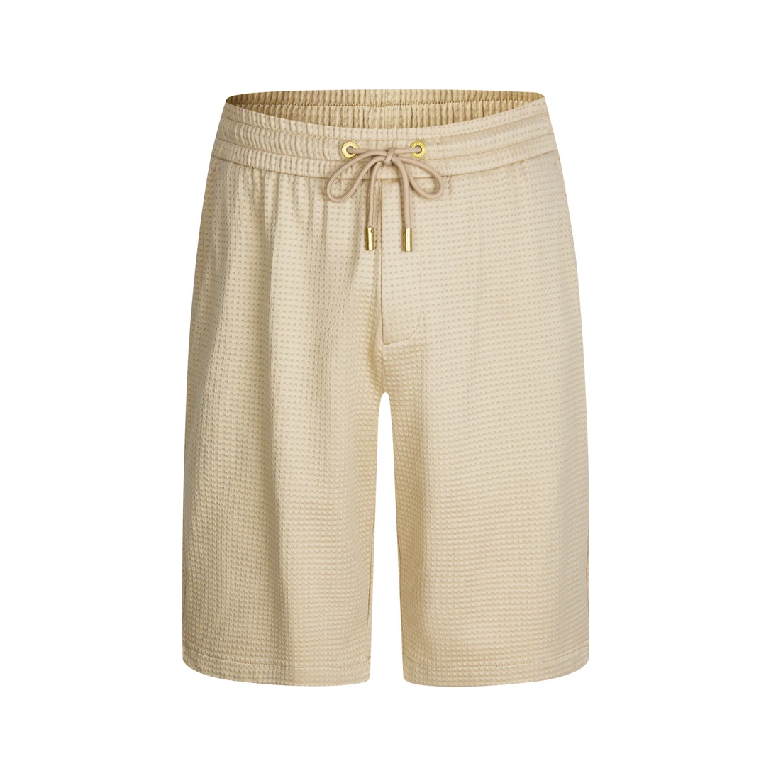 MANGANO男士夏季针织轻奢时尚运动宽松百搭潮流休闲裤抽绳中裤