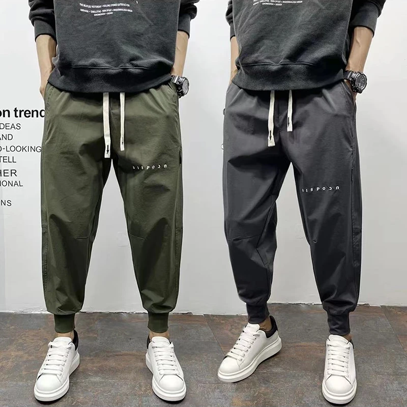 男士裤子秋冬款潮牌哈伦裤2025新款九分裤子男宽松潮流束脚休闲裤