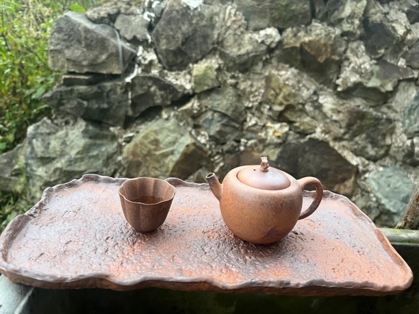 老岩泥苹果壶陶瓷中式复古创意粗陶茶壶家用功夫茶具