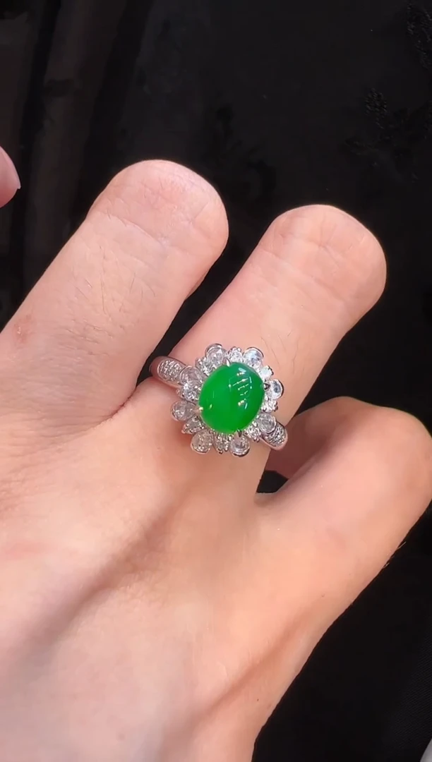 【闪购商品】翡翠戒指18K金镶嵌戒指