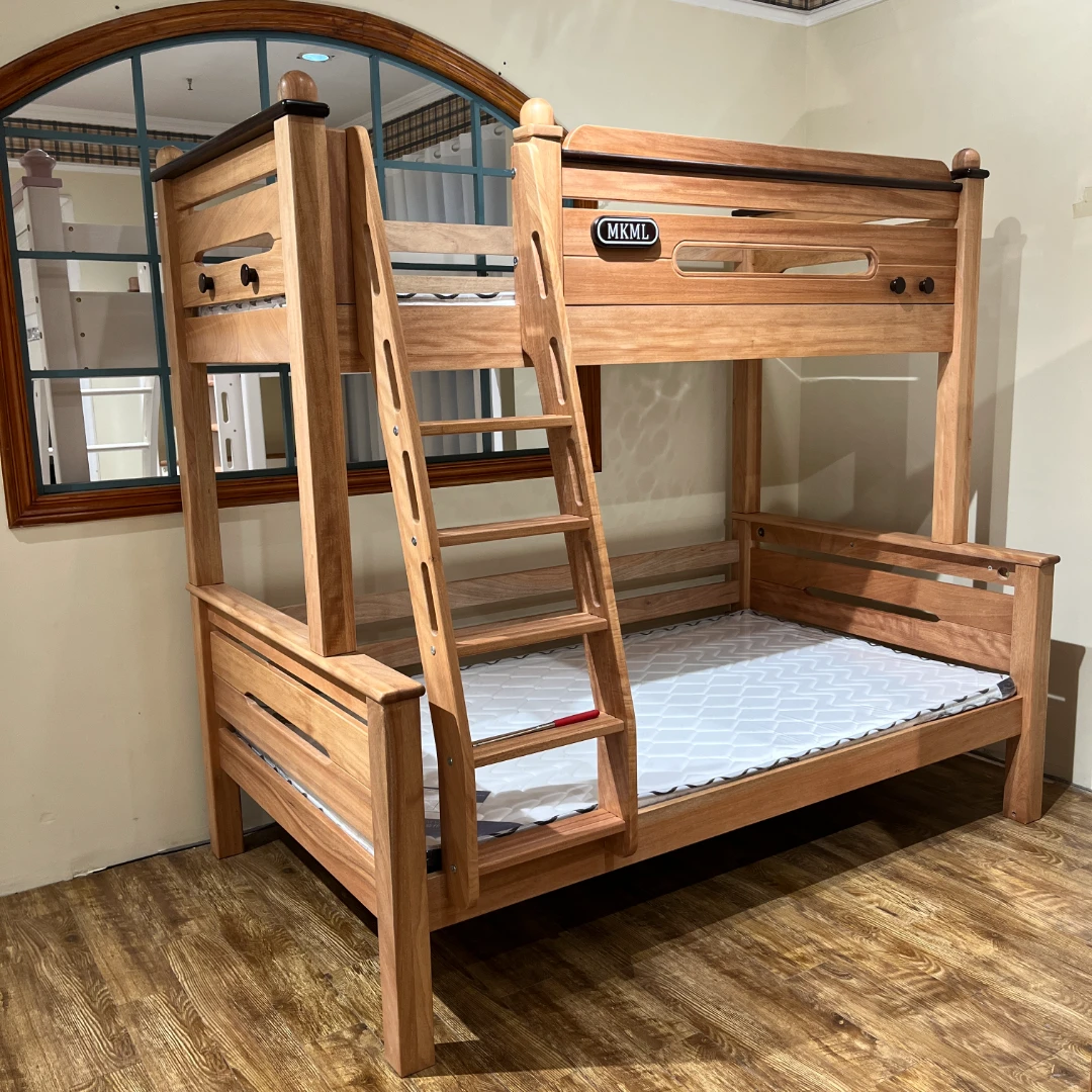 全实木红檀木M01#简约双层上下铺双人子母床男孩女孩通用高低床