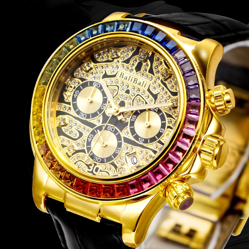 【福利】经典腕表三眼系列手表老虎迪轻奢潮流镶钻真金2024新款