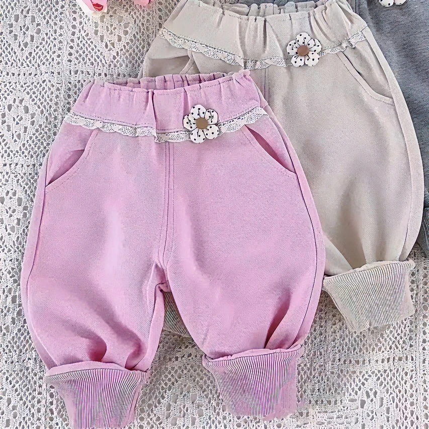 39011女童甜美卫裤新款儿童百搭韩版休闲裤子洋气女孩束脚裤